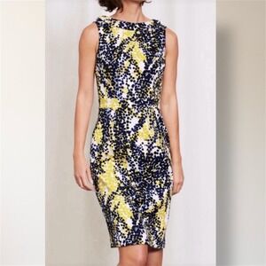 Boden Martha Floral Sheath Sleeveless Dress Yellow Blue Spring Wedding Guest
